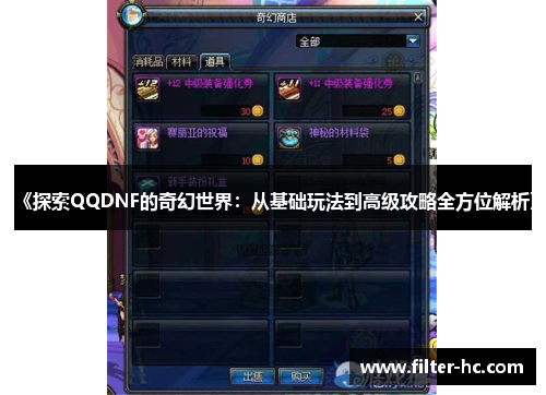 《探索QQDNF的奇幻世界：从基础玩法到高级攻略全方位解析》